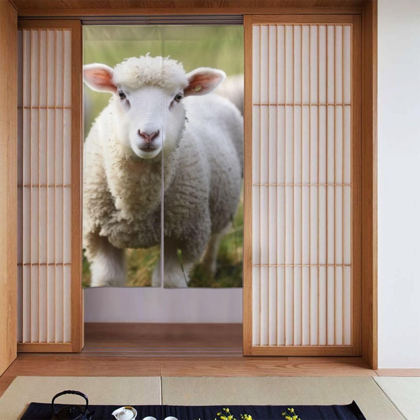 Rideaux de porte sur mesure agneau mignon occultant fenêtre chambre 86x142