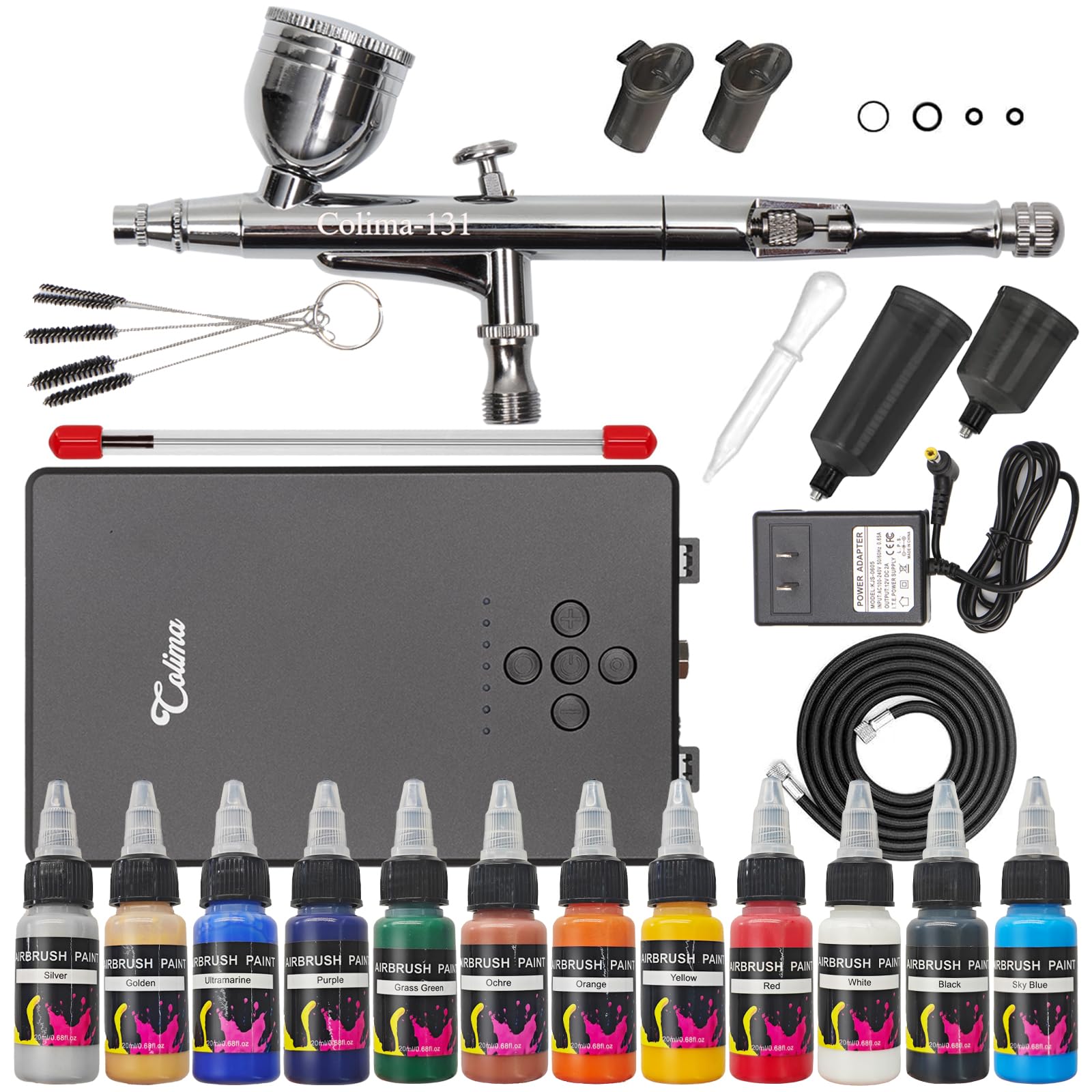 Amazon.com: Colima Dual-Action Airbrush Kit with Compressor—55PSI