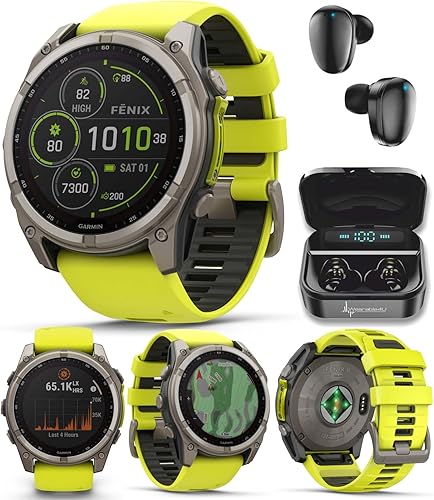 Miniatura 30 de Wearable4U Garmin Fenix 8 – 2 pulgadas, reloj inteligente multideporte GPS AMOLED, zafiro, titanio con banda de silicona naranja brillante/grafito,