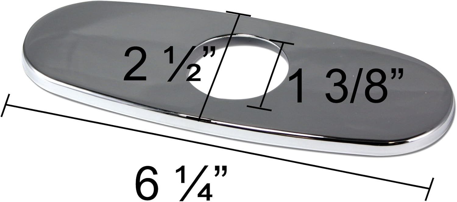 Luxier DKPL-7C Bathroom Vessel Vanity Sink Faucet 4" Hole Cover Deck Plate Escutcheon in Chrome