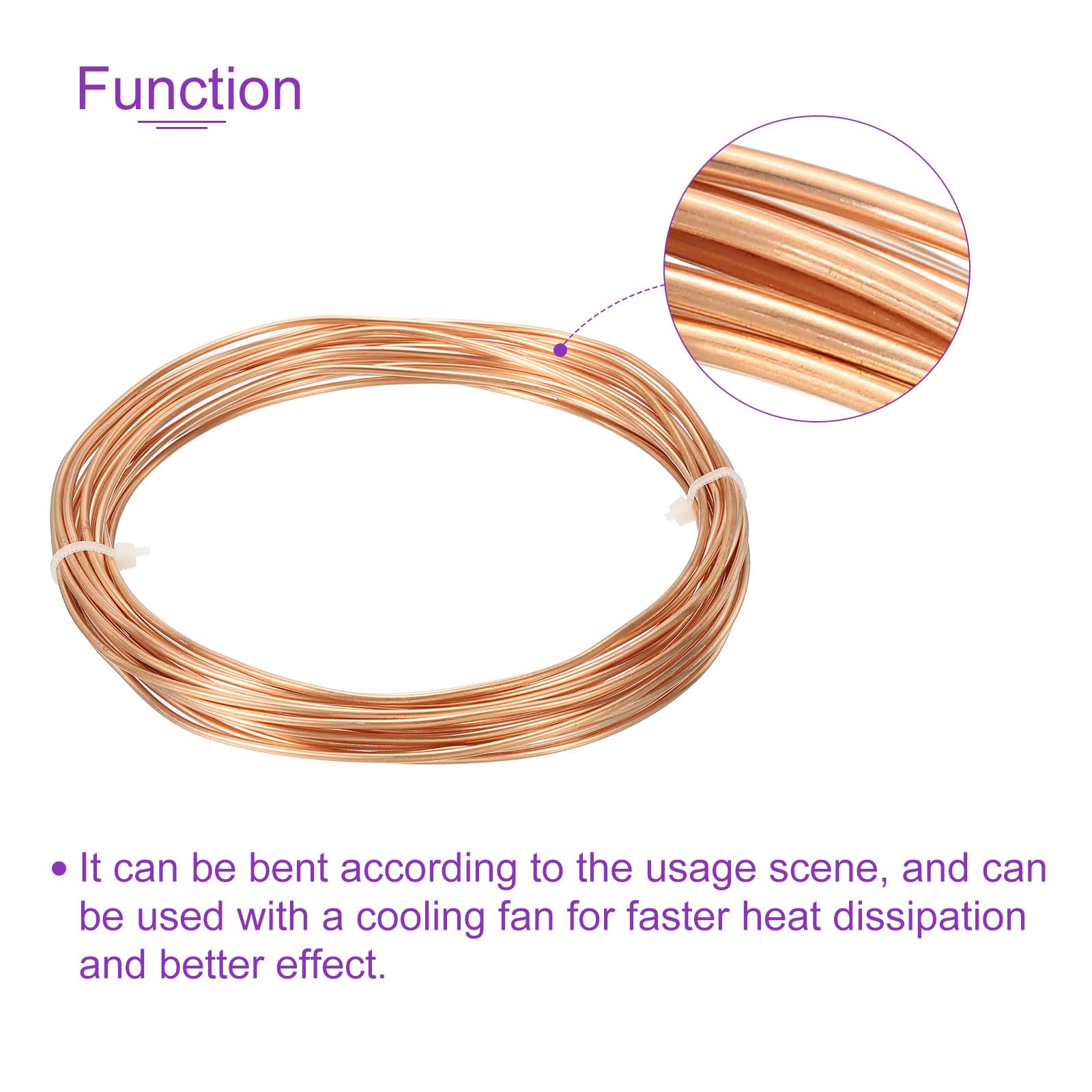 DMiotech 0,8mm x 1,8mm Largo 6,0 M Refrigerador Cobre Tubería Flexible Tubo para Compresión, Aire Acondicionador Aire Asistencia