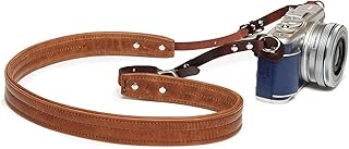 Ona The Oslo Padded Leather Camera Strap for Mirrorless and Film Cameras, Antique Cognac Brown