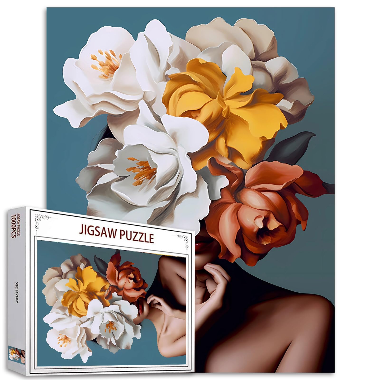 Tucocoo 1000 Pieces Fashionable Woman's Head Puzzles for Adults Modern Portraits Jigsaw Puzzle for Challenging Family Activity Games, Colorful Jigsaw Puzzles for Decorative Gifts — image 1