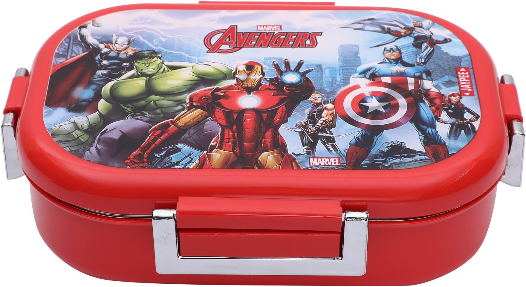 JAYPEE Inner Stainless Steel Insulated Lunch Box Missteel Avenger Printed Airtight Tiffin Box for School Kids Girls & Boys | Bpa Free,Red, 500 ml