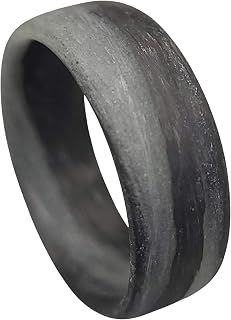 Handmade Ring Band - Men's or Women's Carbon Fiber Grey Marbled Glow Ring, Aqua or Green Glow, Matte Finish, Glow-in-the-Dark, Durable, Waterproof, Sizes 4-16, Custom Band Widths