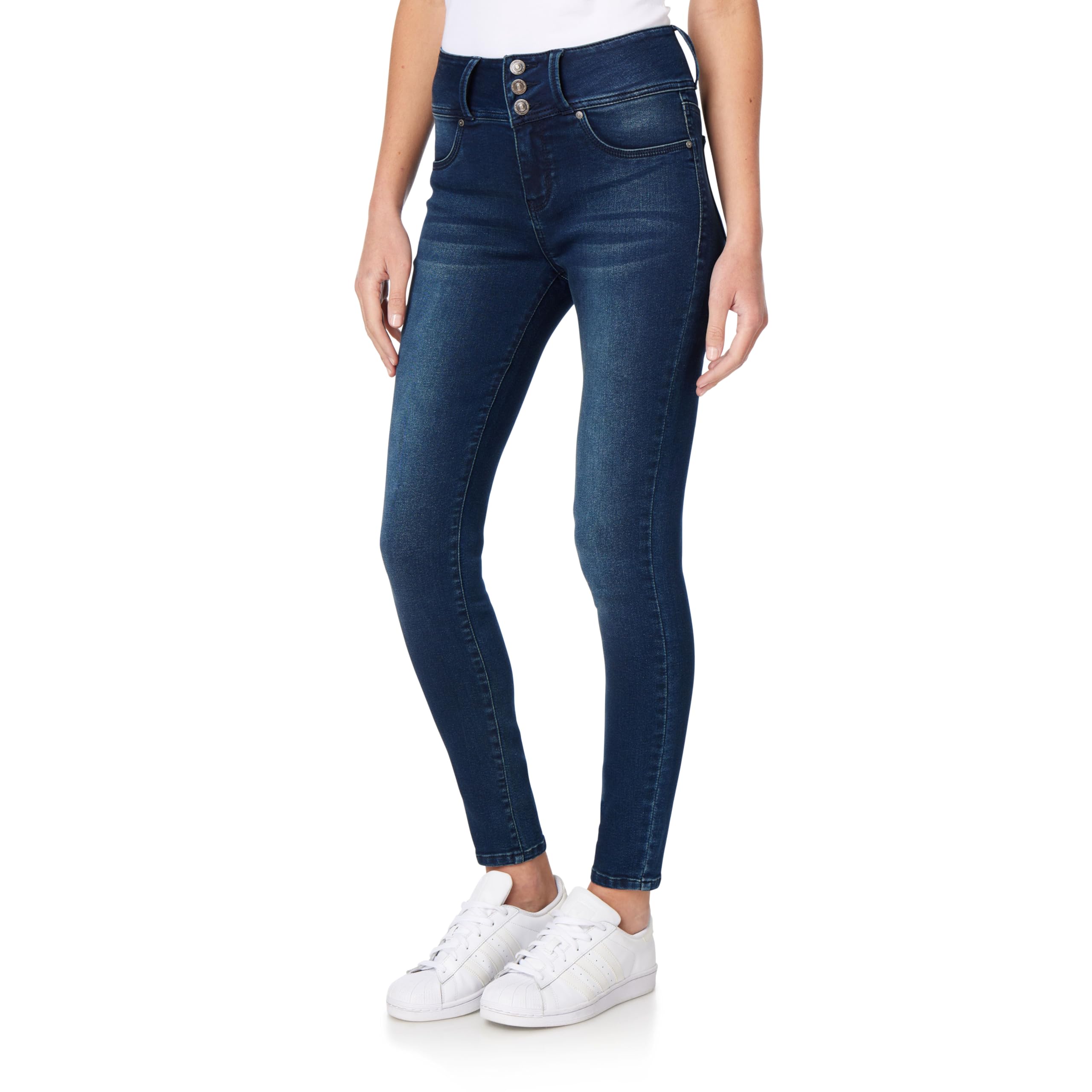 WallFlower Women's High-Waisted InstaSoft Sassy Skinny Jeans, Shannon, 13 Short