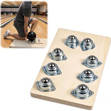 Bowling Ball Release Trainer, Wooden Spinner Board with Steel Rollers