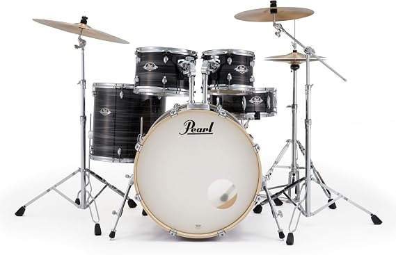 Pearl Export 5 Piece Drumset with Hardware, Graphite Silver Twist (Cymbals Sold Separately)