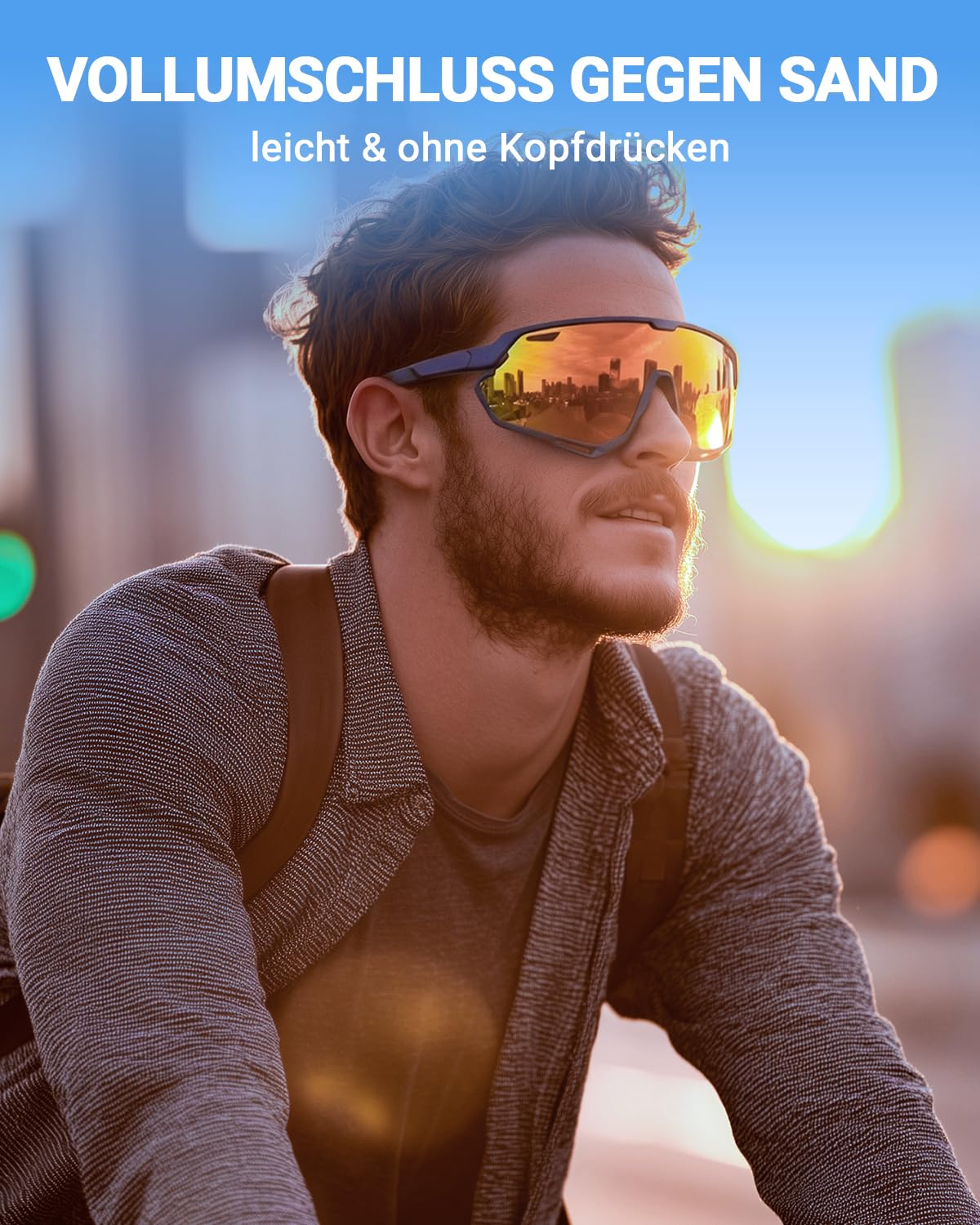 Meeloog Occhiali da sole sportivi polarizzati da 26 g per uomo e donna con 3 lenti - protezione UV400 per ciclismo, corsa, pesca e attività all'aperto