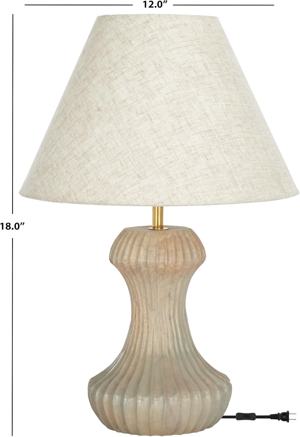 SAFAVIEH Lighting Collection Cosmea Grey 18-inch Table Lamp (LED Bulb Included)
