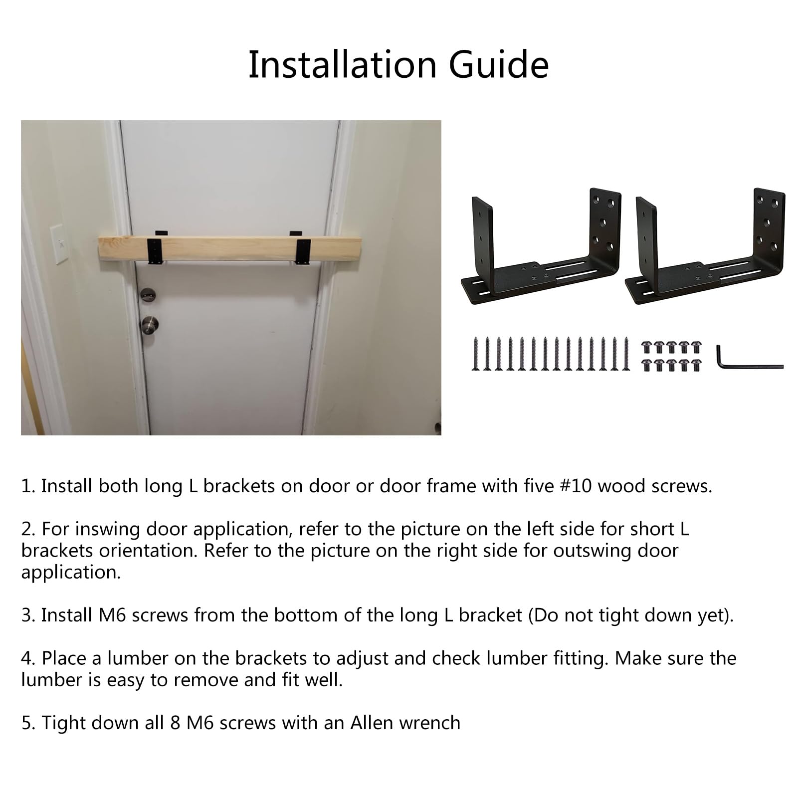 En acier robuste pour barrière de porte, de sécurité pour porte, parfait pour le garage, le sous-sol et le hangar de grange