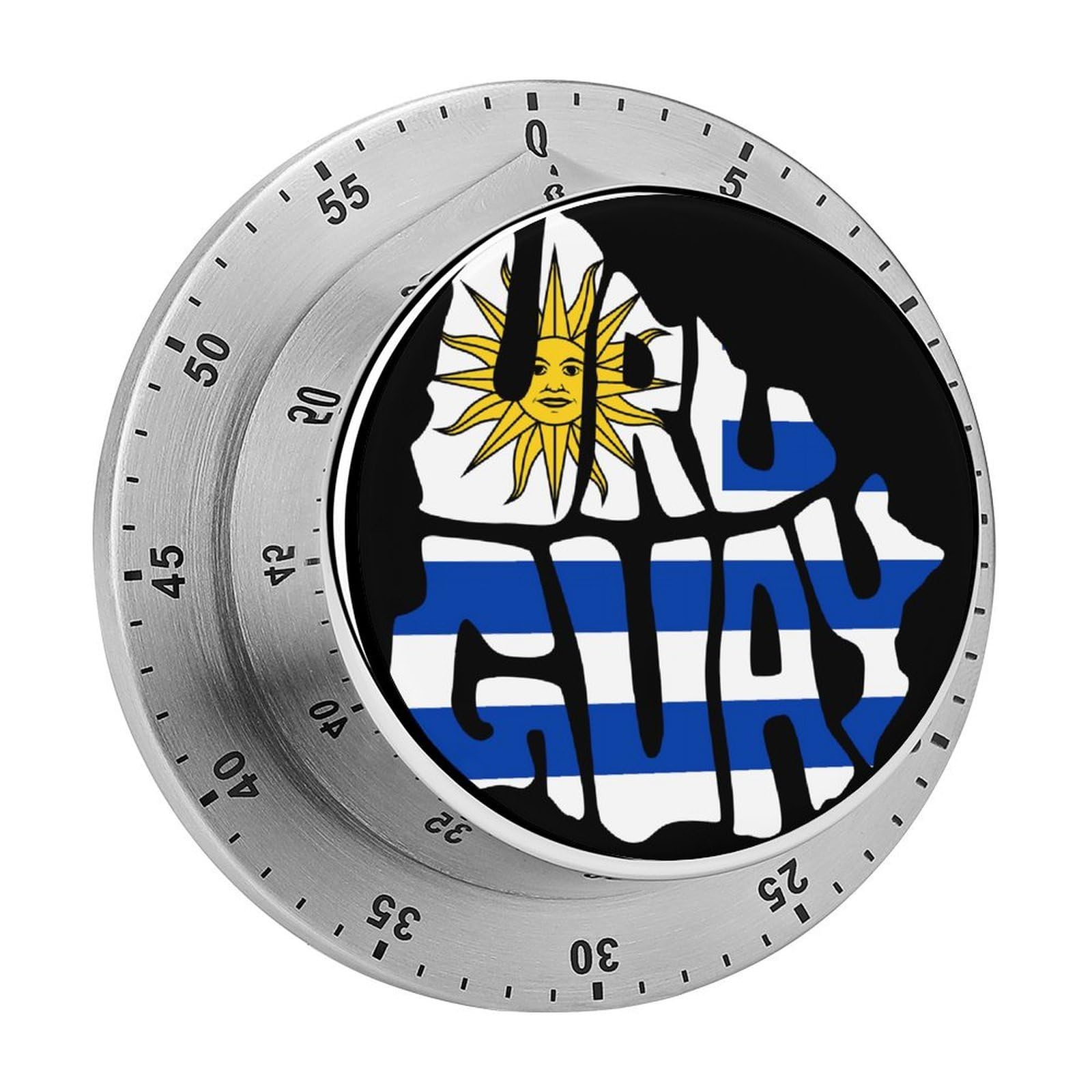 Uruguayan Flag Map Uruguay Magnetic Timer for Kitchen Cooking Productivity Stainless Steel Timers with Alarm