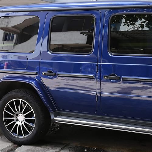 Miniatura 3 de YIWANG Tiras de decoración de puerta ABS Exteror 10 piezas para Mercedes Benz Clase G W463 G350 2019 2020 Accesorios de automóvil (fibra de carbono)