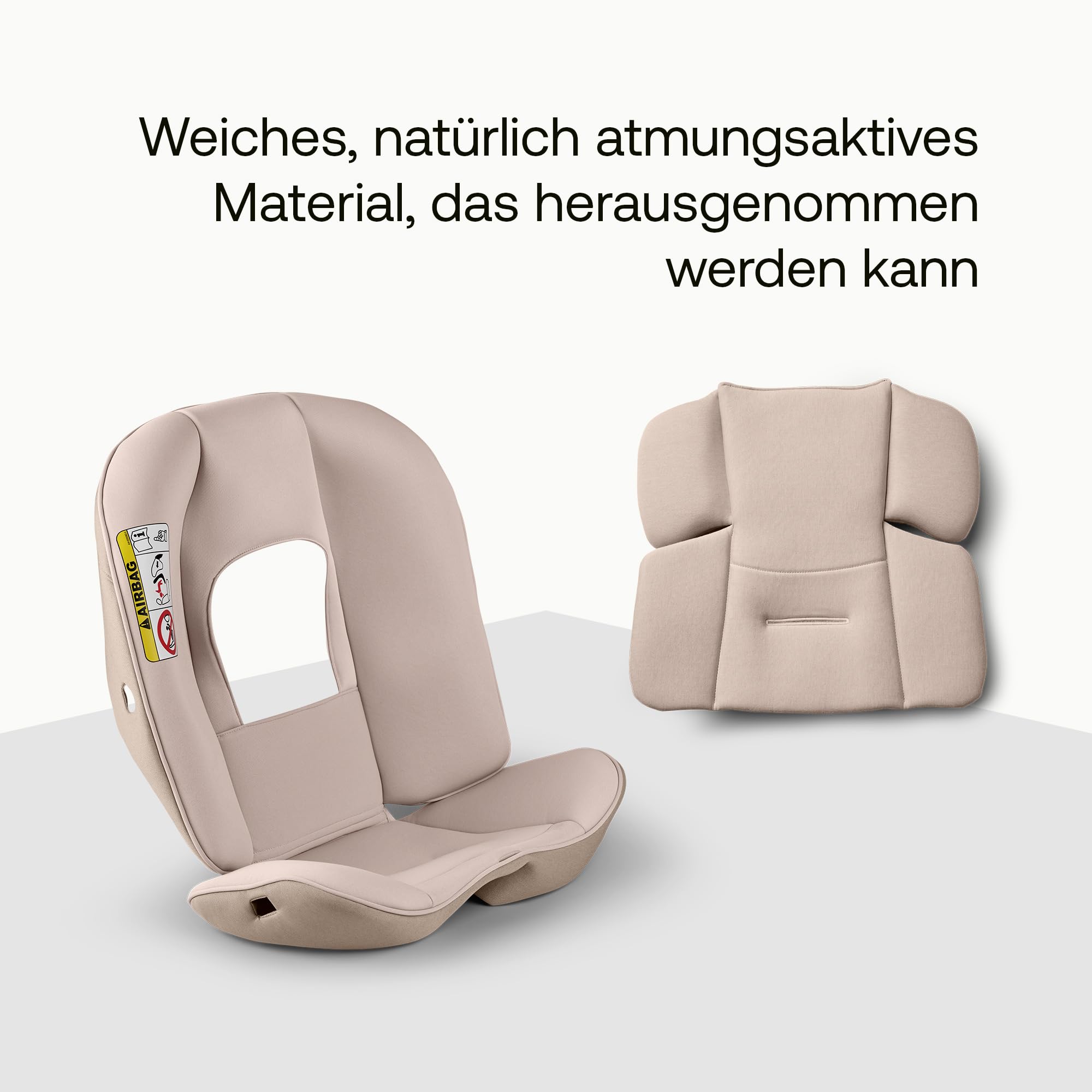 Bugaboo Otter by Nuna, i-Size Babyschale ab Geburt, flache Liegeposition | UPF 50+ Sonnenverdeck und Memory-Schaum, kompatibel mit 360 Grad Isofix-Basis, von 0–15 Monaten, Desert Taupe Melange