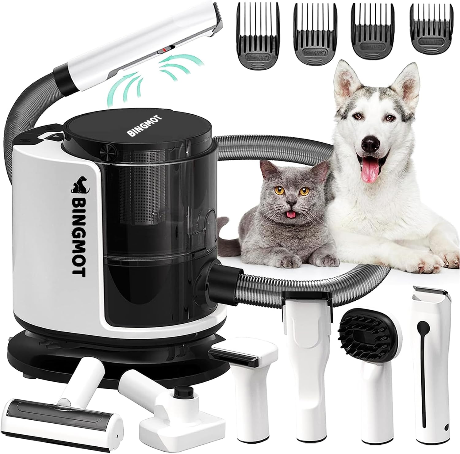 BINGMOT Pro Dog Clippers & Dog Hair Vacuum, Low Noise Pet