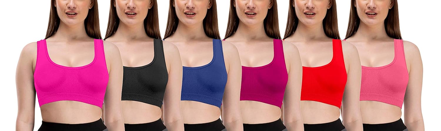 Mysha Women's Cotton Non Padded Non-Wired Sports Bra (Pack of 6) - Review, Price and Buying Guide