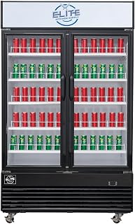 Commercial 2 Swing Glass Door Merchandiser Refrigerator, ETL Display Fridge Cooler, 2 Section Upright, 39-3/8" W 33.6 cu. ft. Fan Cooling