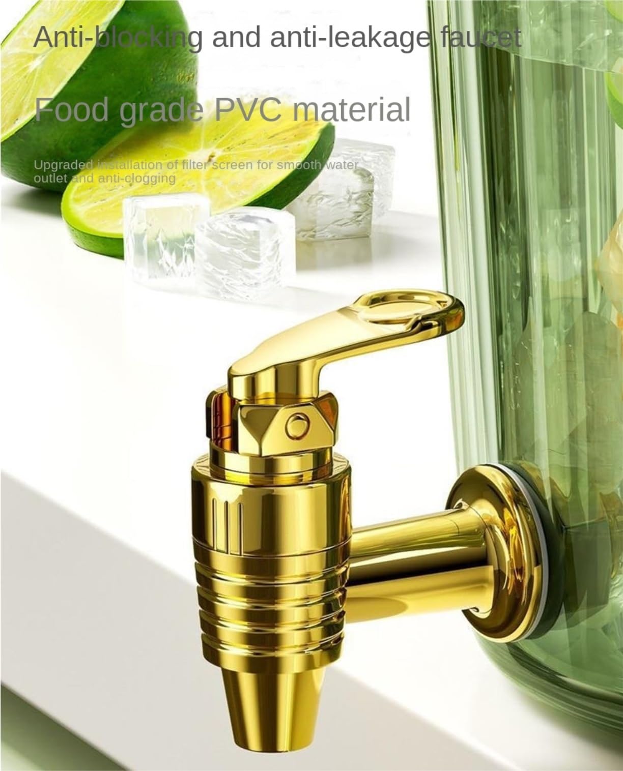 Dispensador Cerveza Cubo De Jugo Doméstico con Dispensador Cerveza Grifo para Casa Bar(Transparent)