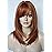 Short Copper Wigs for Women Mid length Wigs for white women Layered wig with bangs Synthetic wig for white Women