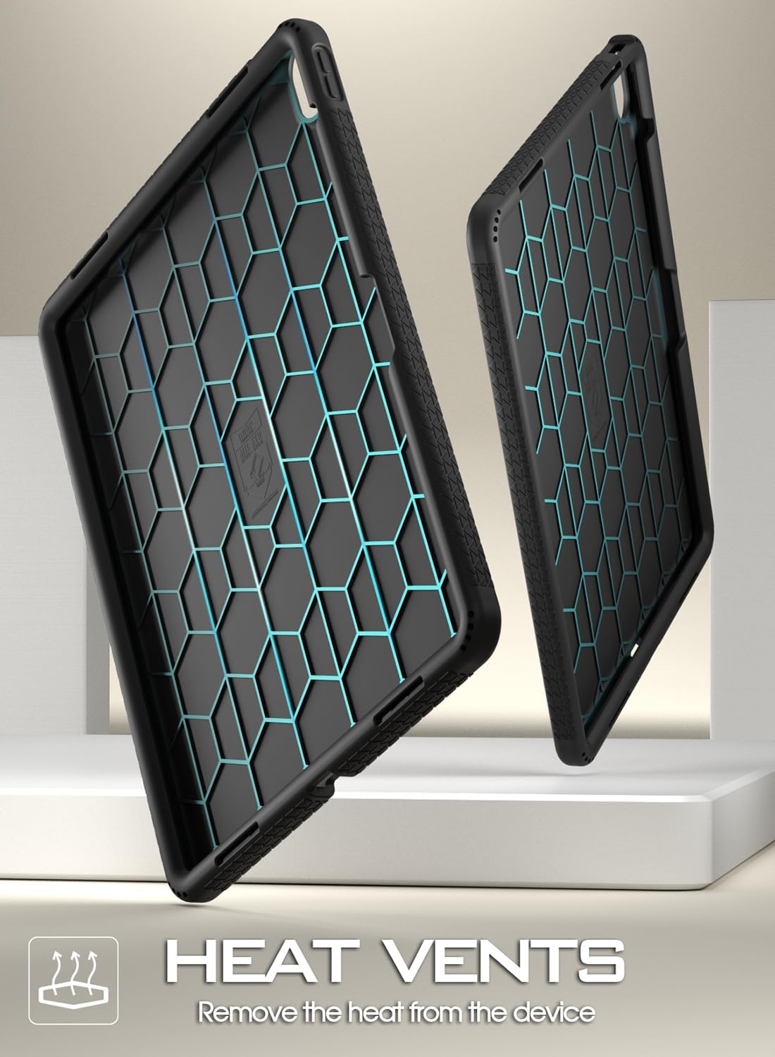 Poetic TurtleSkin Series Designed for iPad Air 13 (2025/2024) Case, Heavy Duty Shockproof Kids Friendly Silicone Protection Cover, Black - Image 2