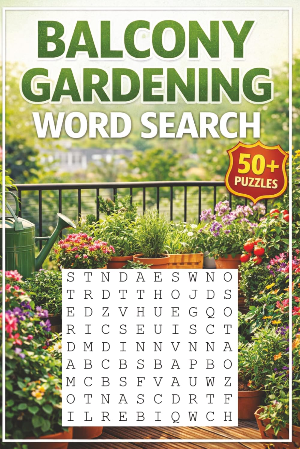 Balcony Gardening Word Search Puzzle Book: Word searches with easy to read print about balcony gardening, plants, vegetables and more. 6x9 inches, 110 ... for vacations, holidays and free time.