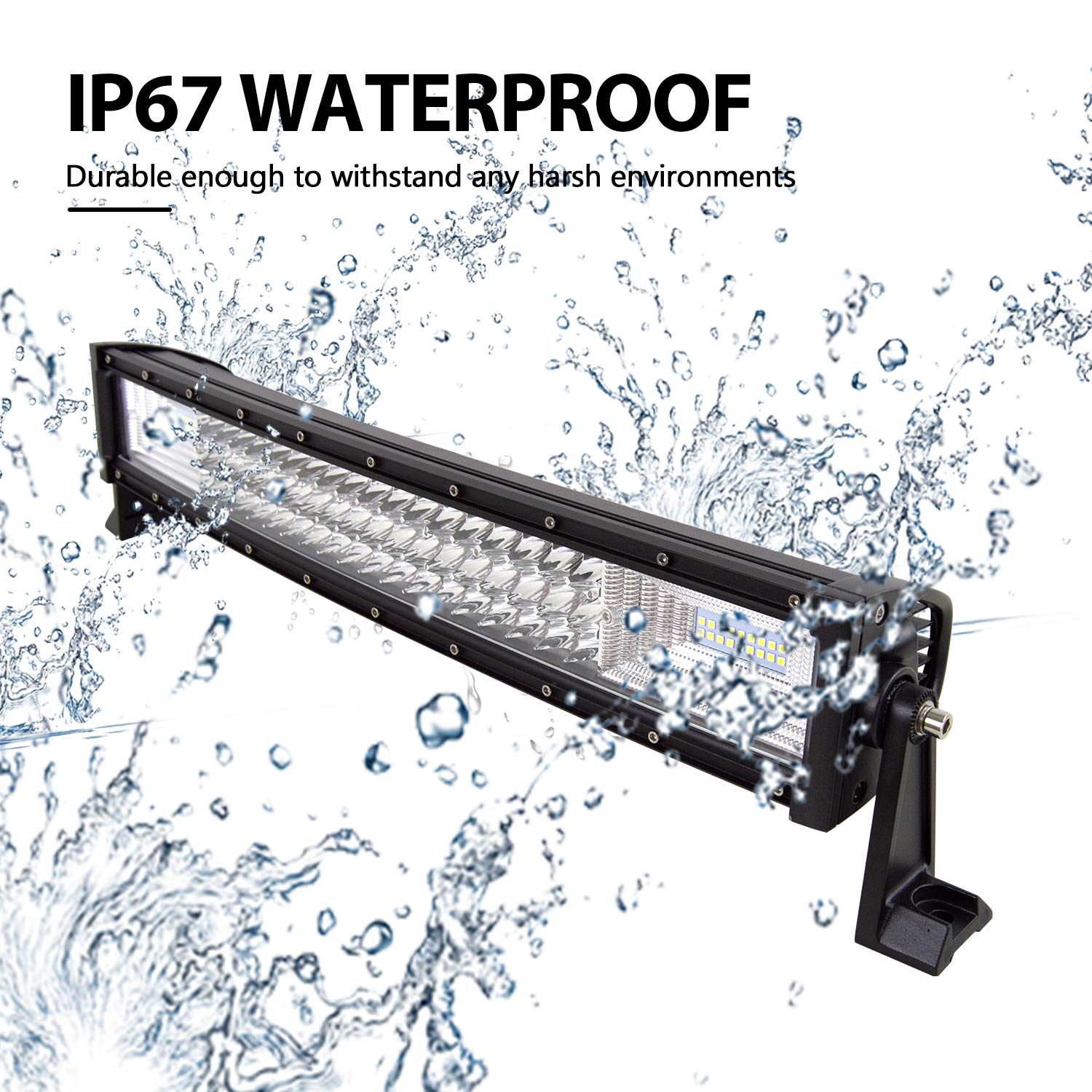 PICAA Barra Led 22 pulgadas 54 CM 270W Curva Barra de luz LED 12V 24V 6000K Barra de luces LED auxiliar LED Foco reflector Barra de luz de trabajo LED para SUV Offroad ATV UTV Tractor 4x4 Coche