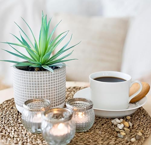 Miniatura 3 de Kurrajong Farmhouse Planta artificial Planta falsa de 8 pulgadas Suculenta artificial en maceta Suculenta falsa Vegetación sintética para