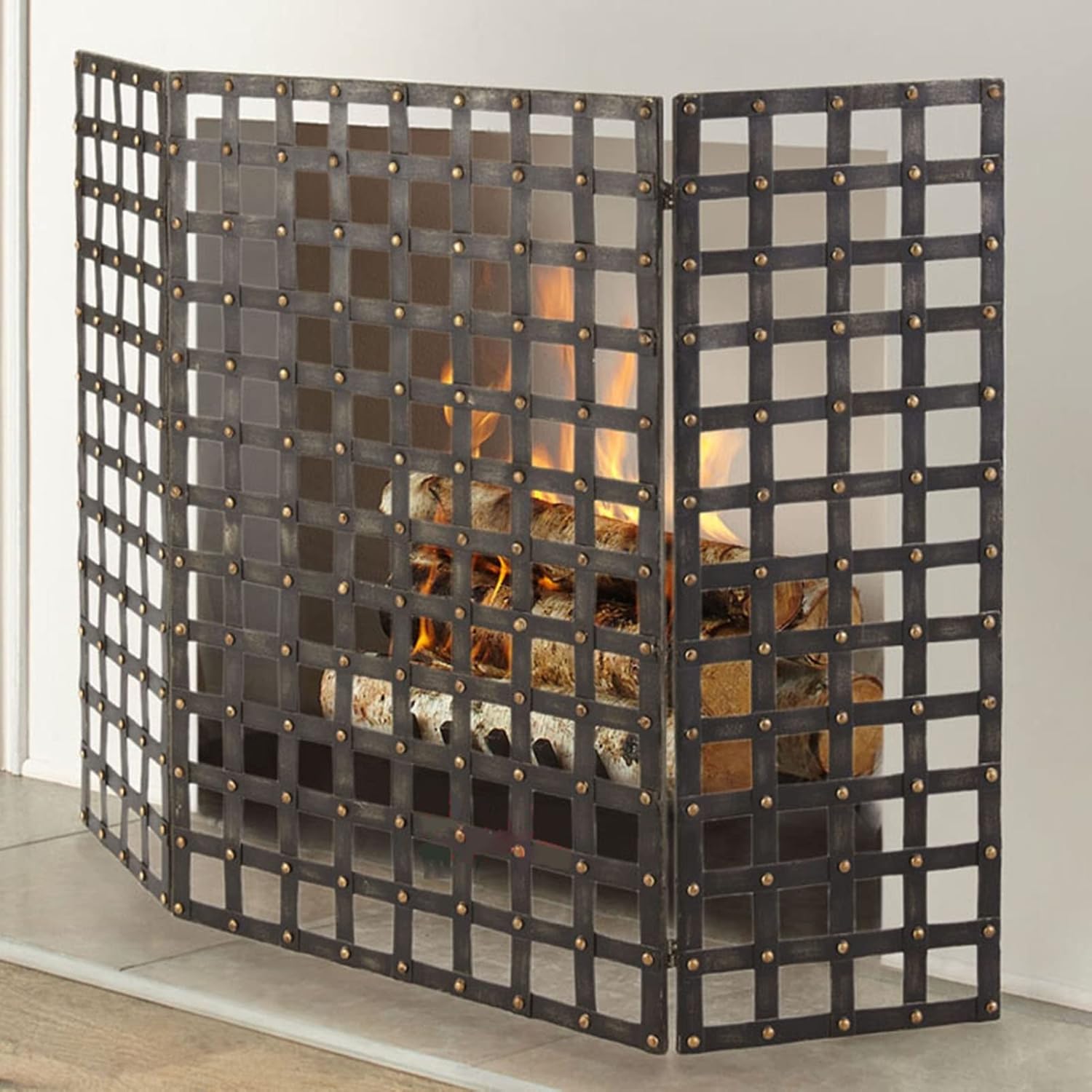 Foldable Fireguards Cover Metal, Modern Living Room