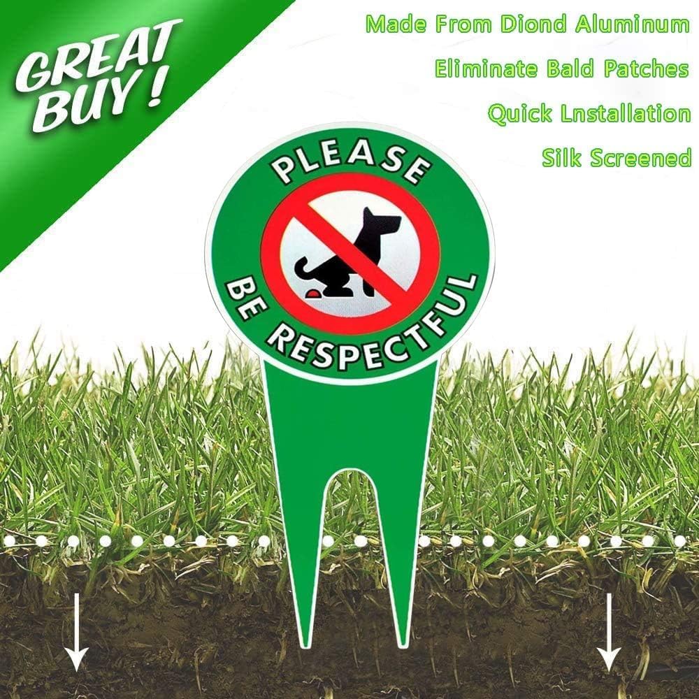 Art Wall Decor Bundle Pack No Peeing Dog Sign Stop Dogs from Peeing and Please On Your Lawn Sign Politely Reads Please Be Respectful Protect Your Property! (4 Piece No Peeing/Dog ban）
