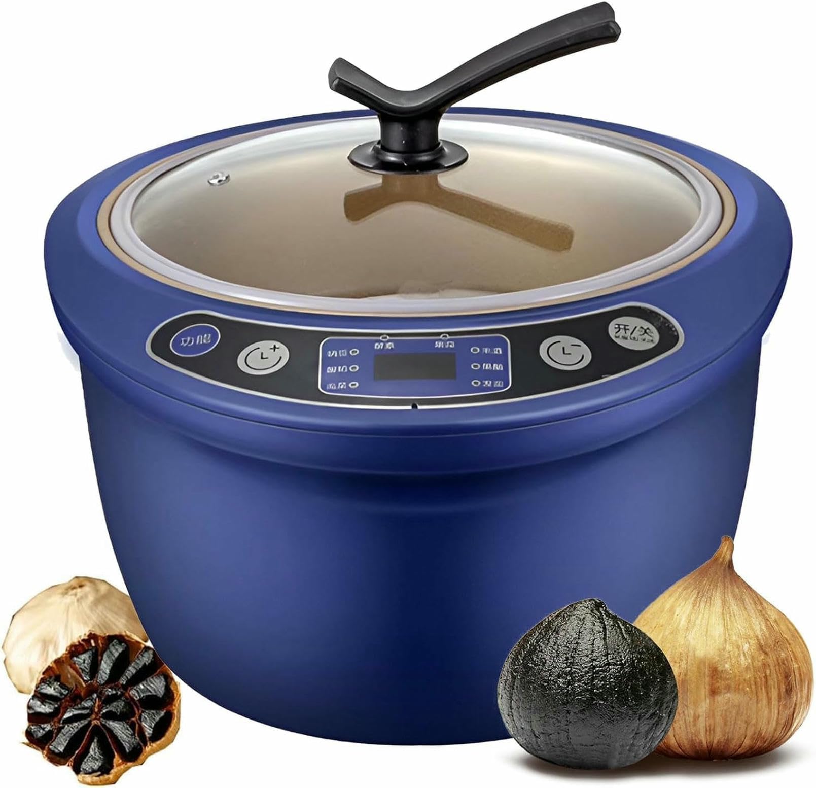 Machine à ail noir électrique avec support à 3 niveaux et chauffage uniforme 6L
