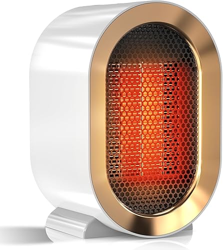 Miniatura 1 de LINFOX Calentador de espacio, calentadores portátiles para uso en interiores para oficina, mini calentador de escritorio de bajo consumo, protección