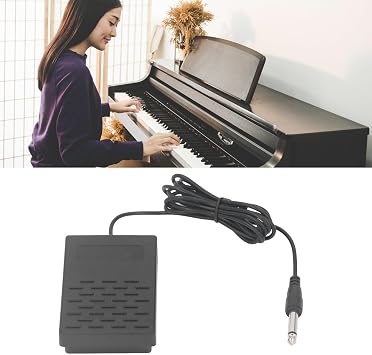 Keyboard Pedal Sustain Switch, Electric Piano Keyboard Momentary Footswitch Stepper Synthesizer Accessories (Black