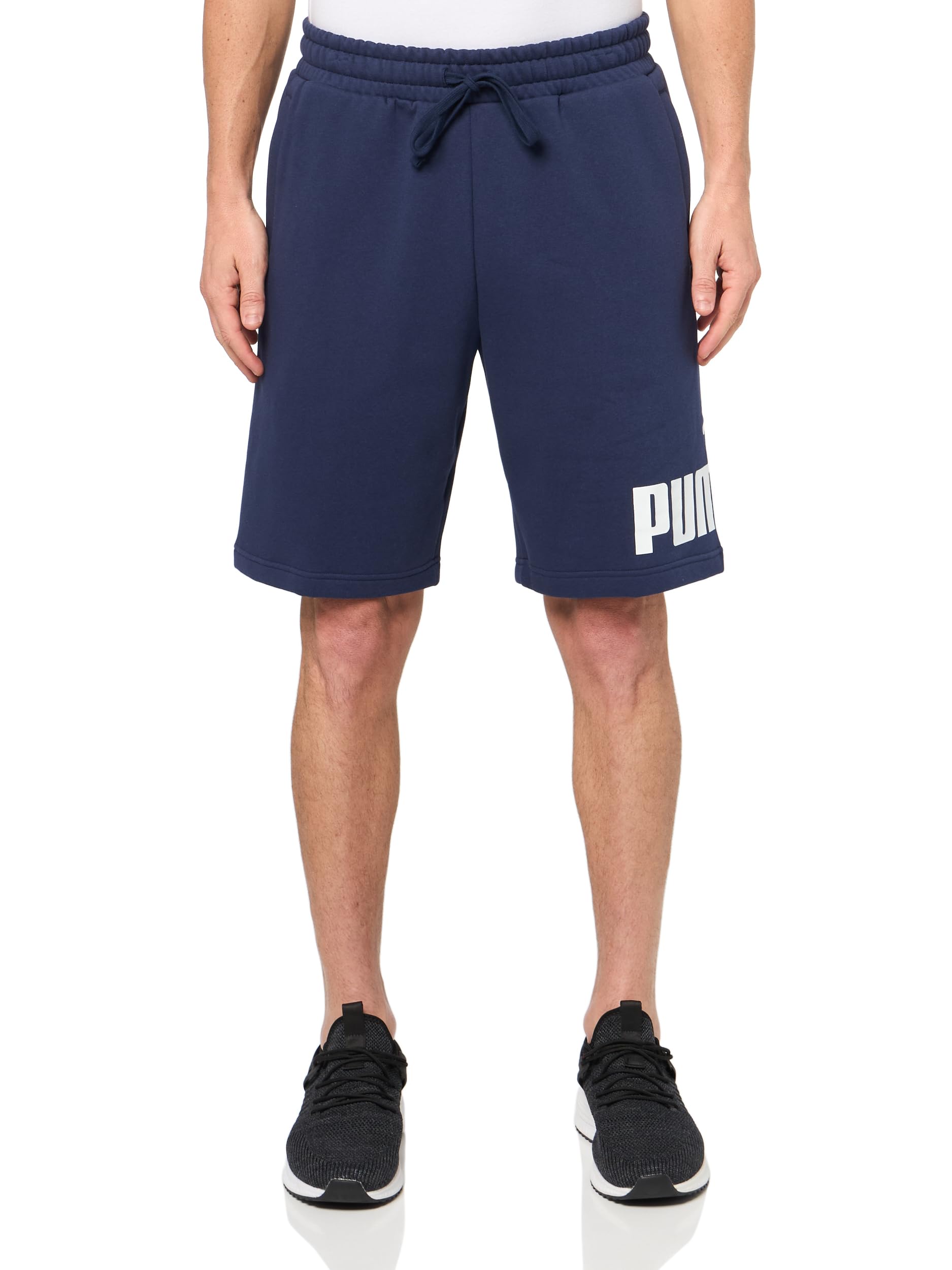 Puma Mens Big Logo Fleece 10" Shorts (Available in Big & Tall), Puma Navy Ss25, XX-Large