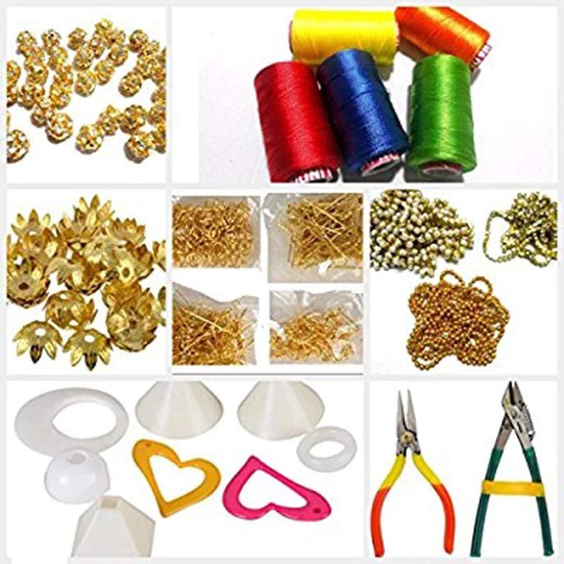 vahvaa® Silk Thread Earrings Making Combo kit with jumkas
