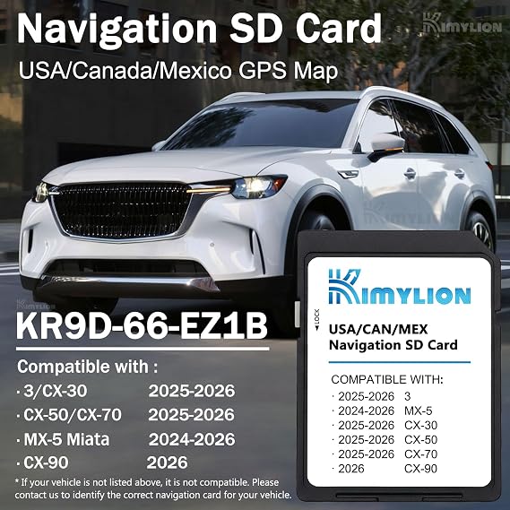 Navigation SD Card for Select 2024-2026 Mazda, KR9D66EZ1B, USA/CAN/MEX Maps