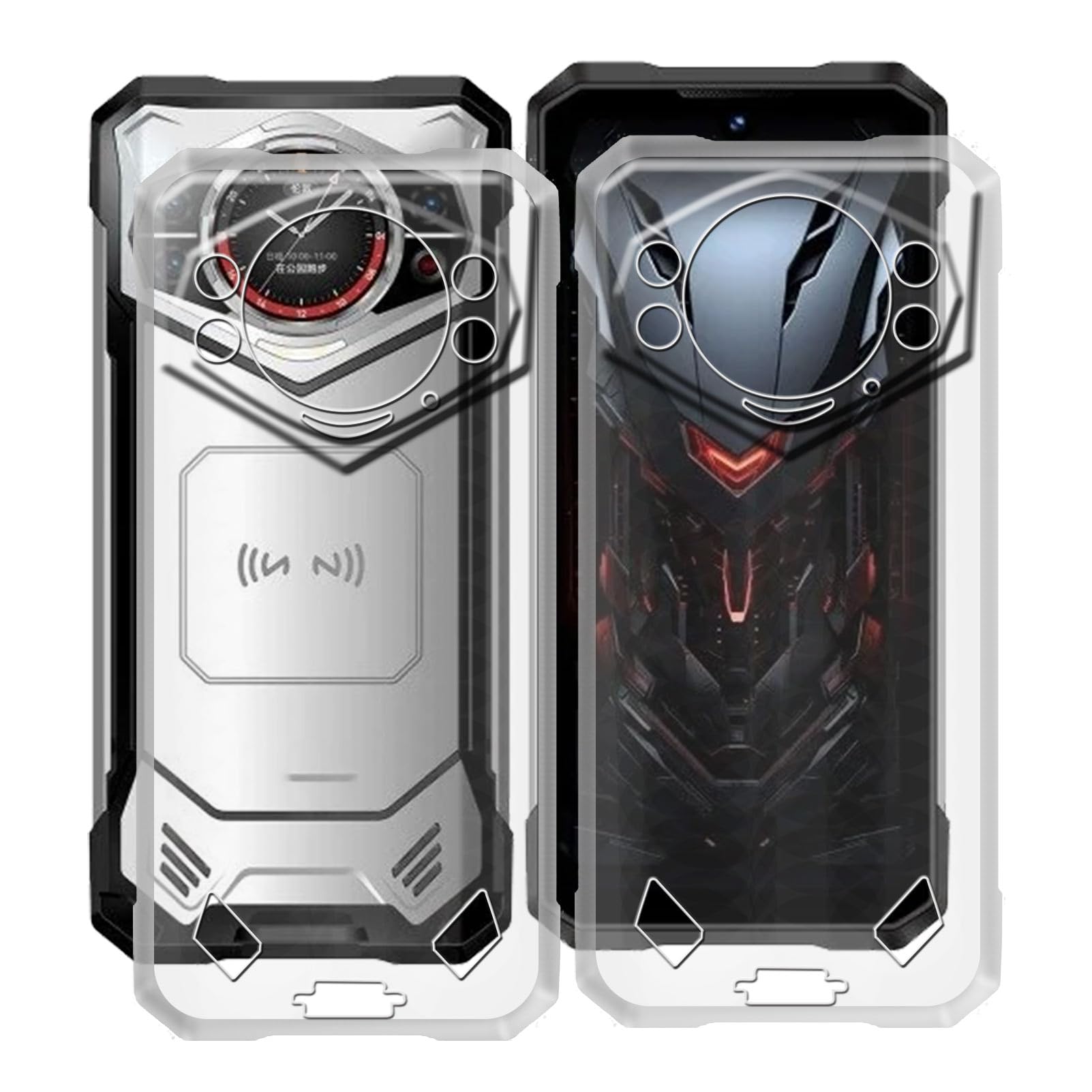 KJYFOANIPhone Case for Doogee S200 (6.72"), Shockproof Bumper Soft Shell Cases for Doogee S200, Transparent Anti-Scratch Back Cover [Ultra Slim X Anti-Yellow] - [2 Pieces]