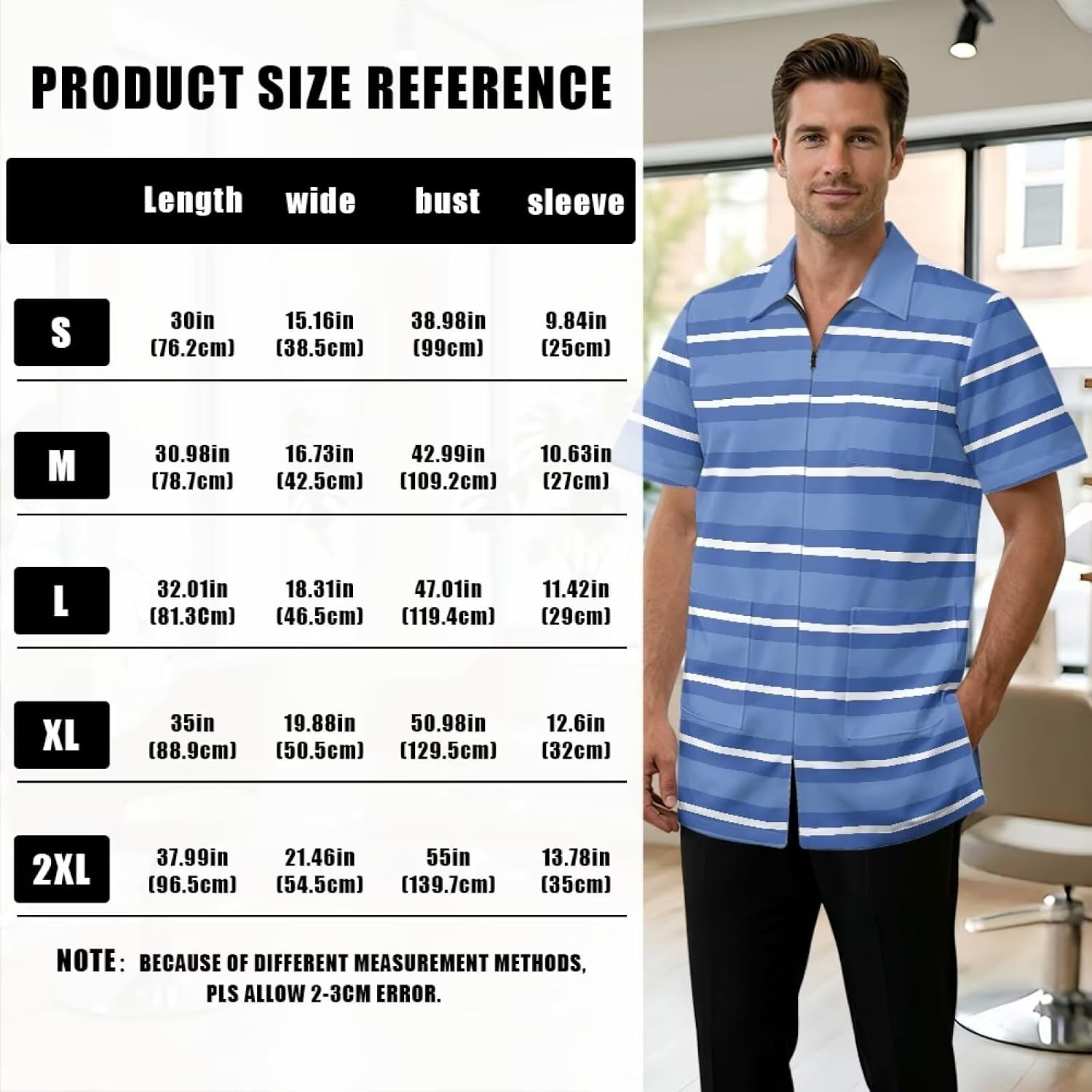 Barber Jacket for Men, Hair Stylist Grooming Smock Coat Unisex Barber Uniform Jacket Breathable Salon Uniform