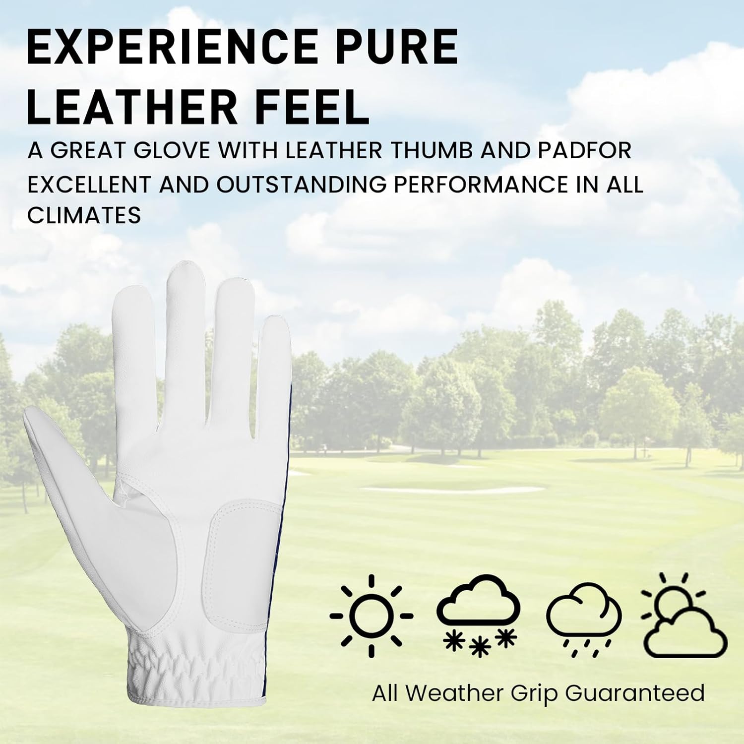 Golf Gloves Men Right Hand Left with Ball Marker USA Flag Blue Camo Plaid 3 Pack, Mens Golf Glove All Weather Grip Small Medium ML Large XL - Image 4