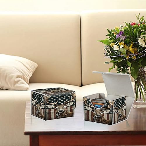 Miniatura 4 de Caja de cartas para tarjetas MTG, caja de almacenamiento de tarjetas para más de 100 tarjetas con funda, de piel sintética, de gran tamaño, con imán