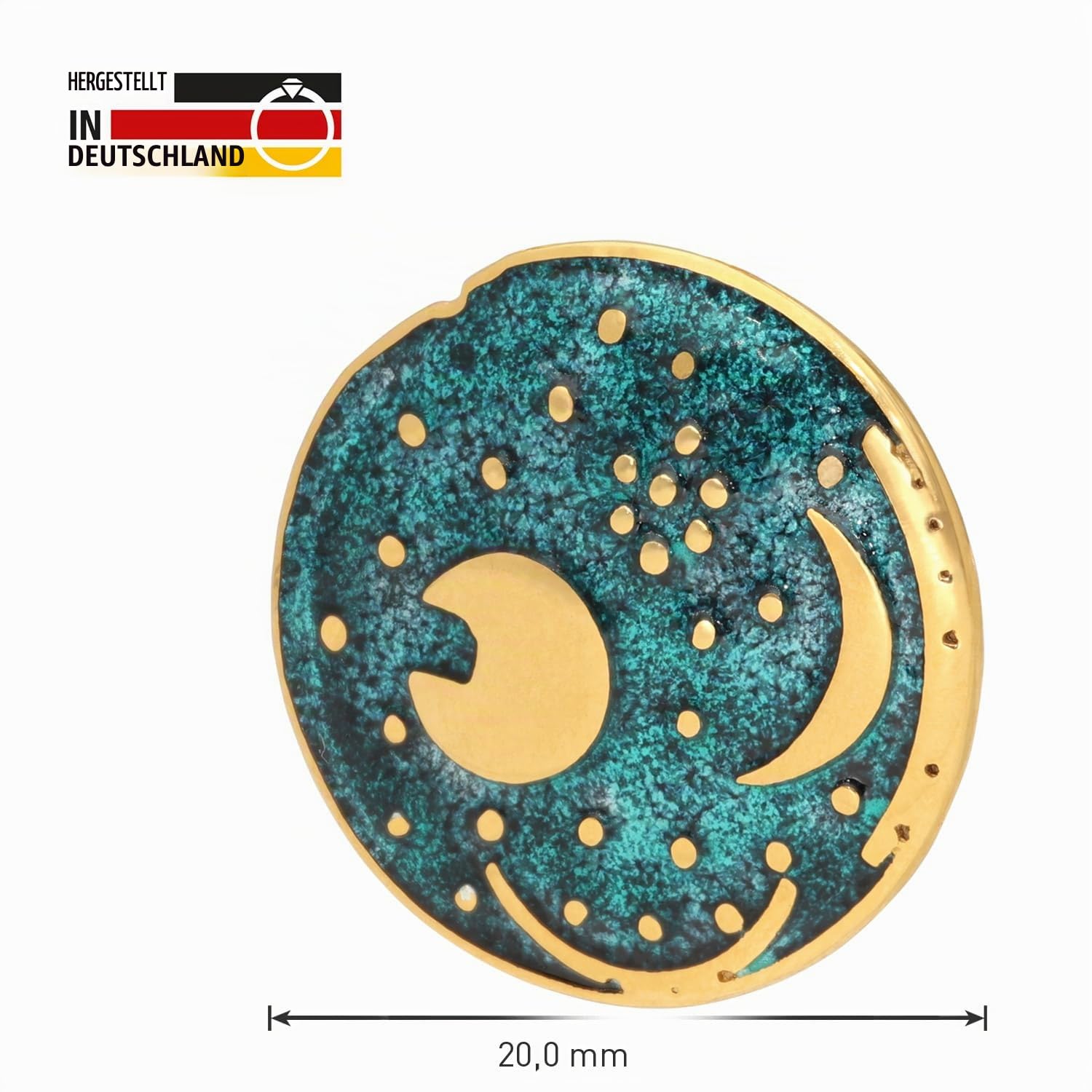 trendor Damenkette mit Himmelsscheibe von Nebra Silber grün/gold ⌀ 20 mm