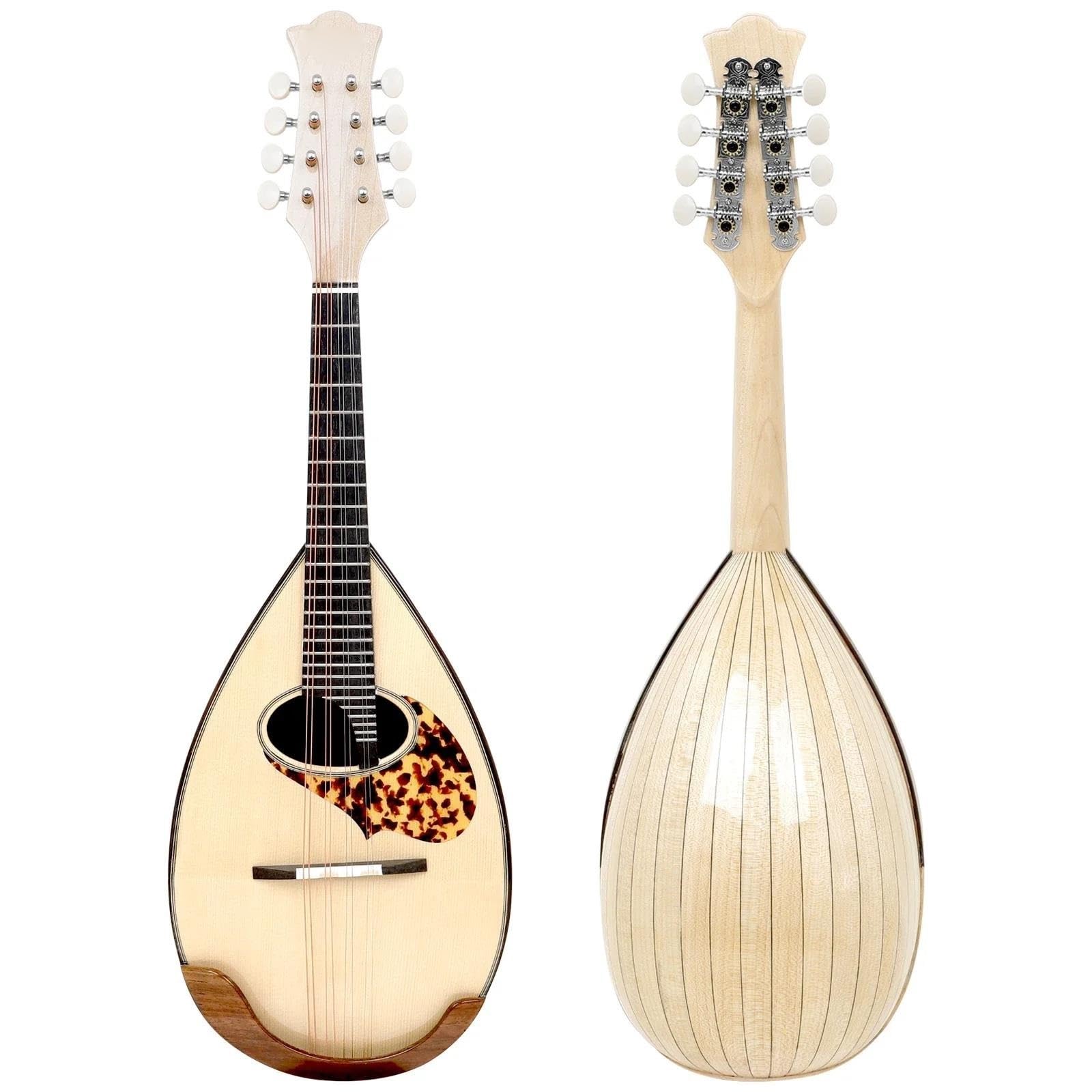 Mandolina Dla Początkujących Klasyczna Gitara Mandolina 8strunowa Instrumenty Strunowe Z Misą Gitarową I Akcesoriami Do Strun Capo Pick