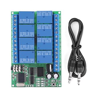 AD 22 A 08 8CH DTMF Relay Module, Phone Voice Control Remote Switch, 8-Channel Decoder with 3.5mm Audio Cable for Home Automation