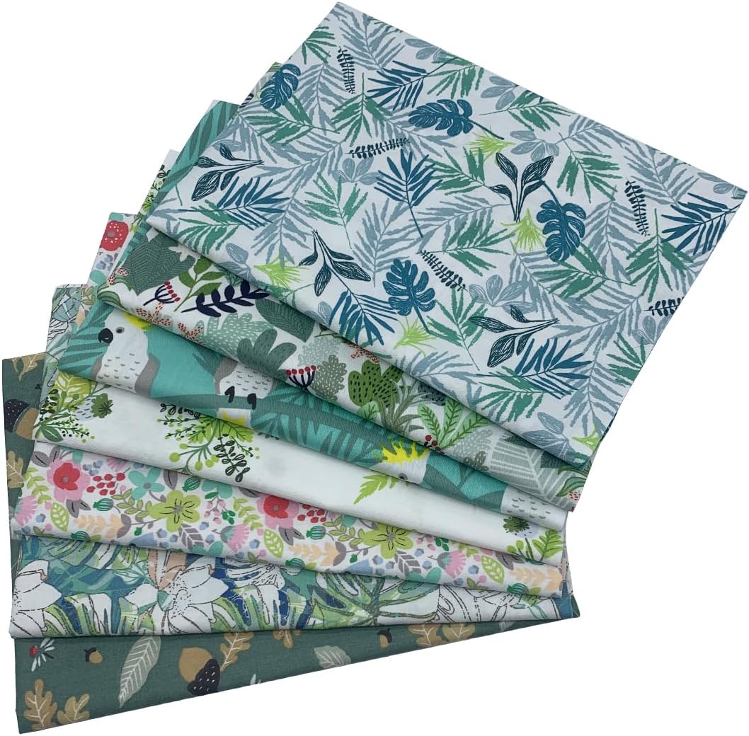 Set of 7 Cotton Fabrics 50 x 45 cm Cotton Sewing Fabric for Patchwork DIY Sewing Crafts (Art-7-a)