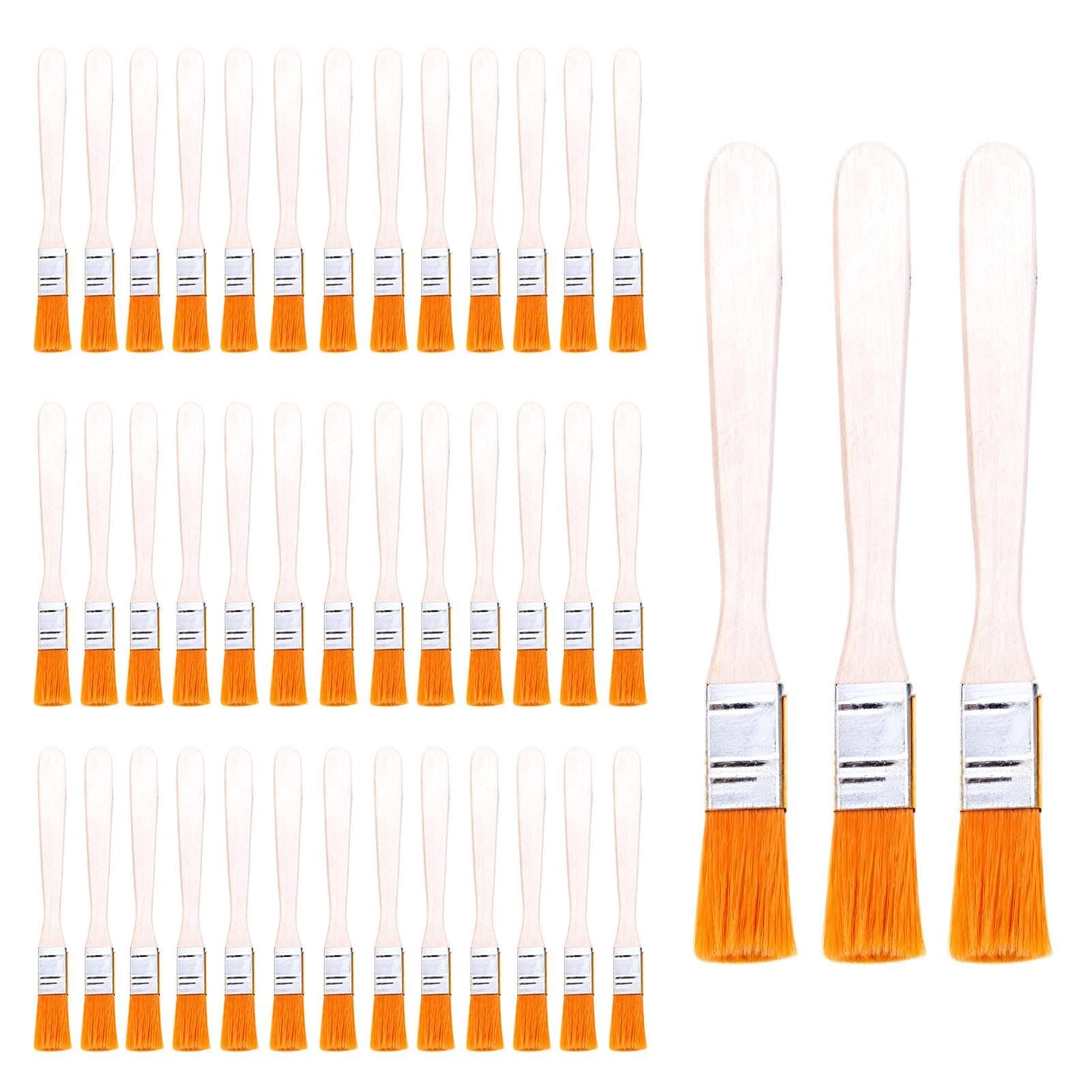 42 Pcs Small Paint Brushes Set, Paint Glue Brushs, Wooden Handle Nylon Paints Gloss Brush, Touch Up Paintbrushes, Trim Painting Tool for Crafts, Cleaning Dust,Walls, Touch Up, Cabinets, Fences