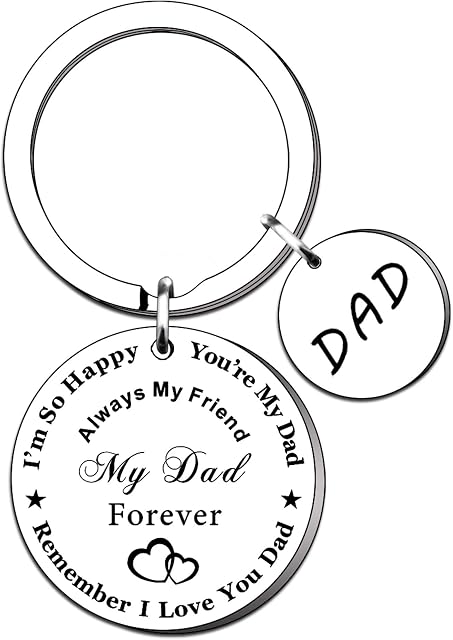TTOVEN Gifts for Dad Dad Gifts Dad Keyring Father's Day Presents Christmas Day Gifts for Dad - I'm So Happy You're My Dad,Always My Friend My Dad Forever,Remember I Love You Dad