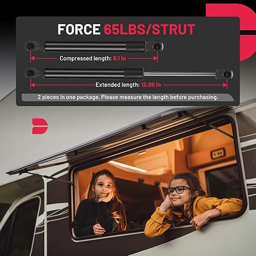 Miniatura 9 de BDFHYK ML28100 - Amortiguadores de gas de 30.9 pulgadas, 100 libras (445N), soporte de elevación para cama de camión, cubierta de tonneau, escotilla