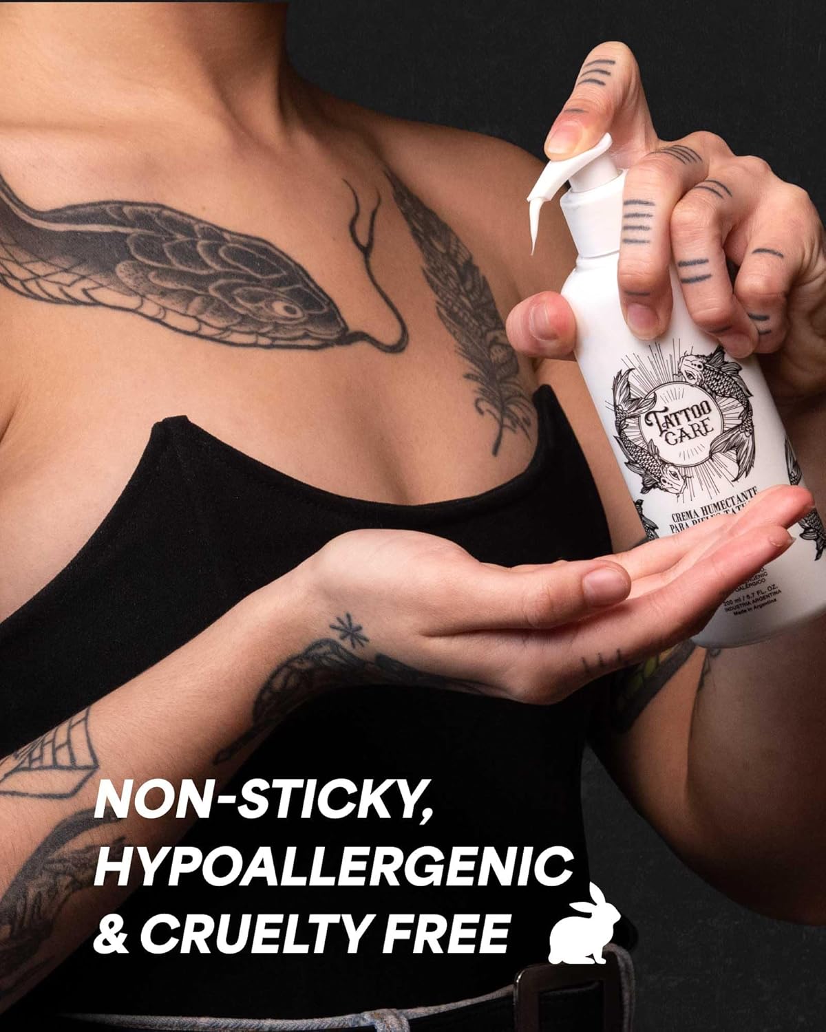 Tattoo Aftercare Lotion, Color Brightening and Enhancing Moisturizer, Ink Hydration Cream, for New and Old Tattoos - Cruelty-Free - Fluid 6.7 oz - Image 5