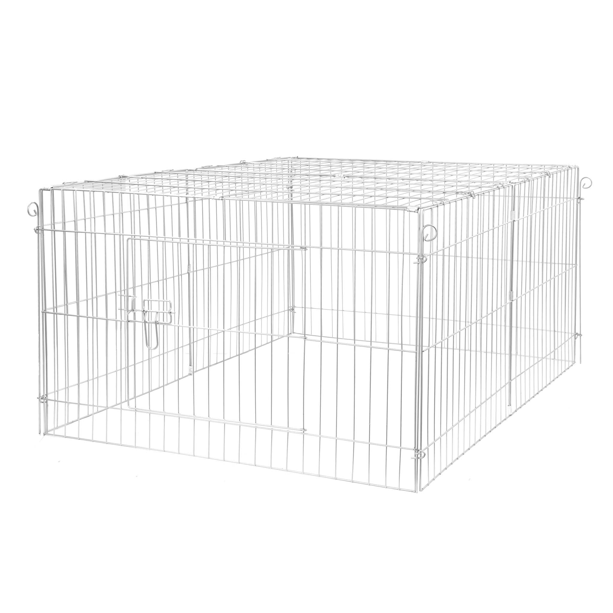 Wiltec Parc Enclos pour Petits Animaux domestiques - 122 x 95 x 58 cm - Clôture Cage avec Bâche Protection Solaire Cage - pour Cochons d'Inde Hamster