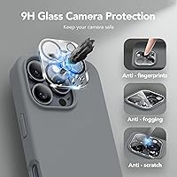 Vista 300 de GONEZ Funda de silicona para iPhone 15 Pro Max, compatible con Magsafe, protector de cámara + protector de pantalla, forro de microfibra suave Negro