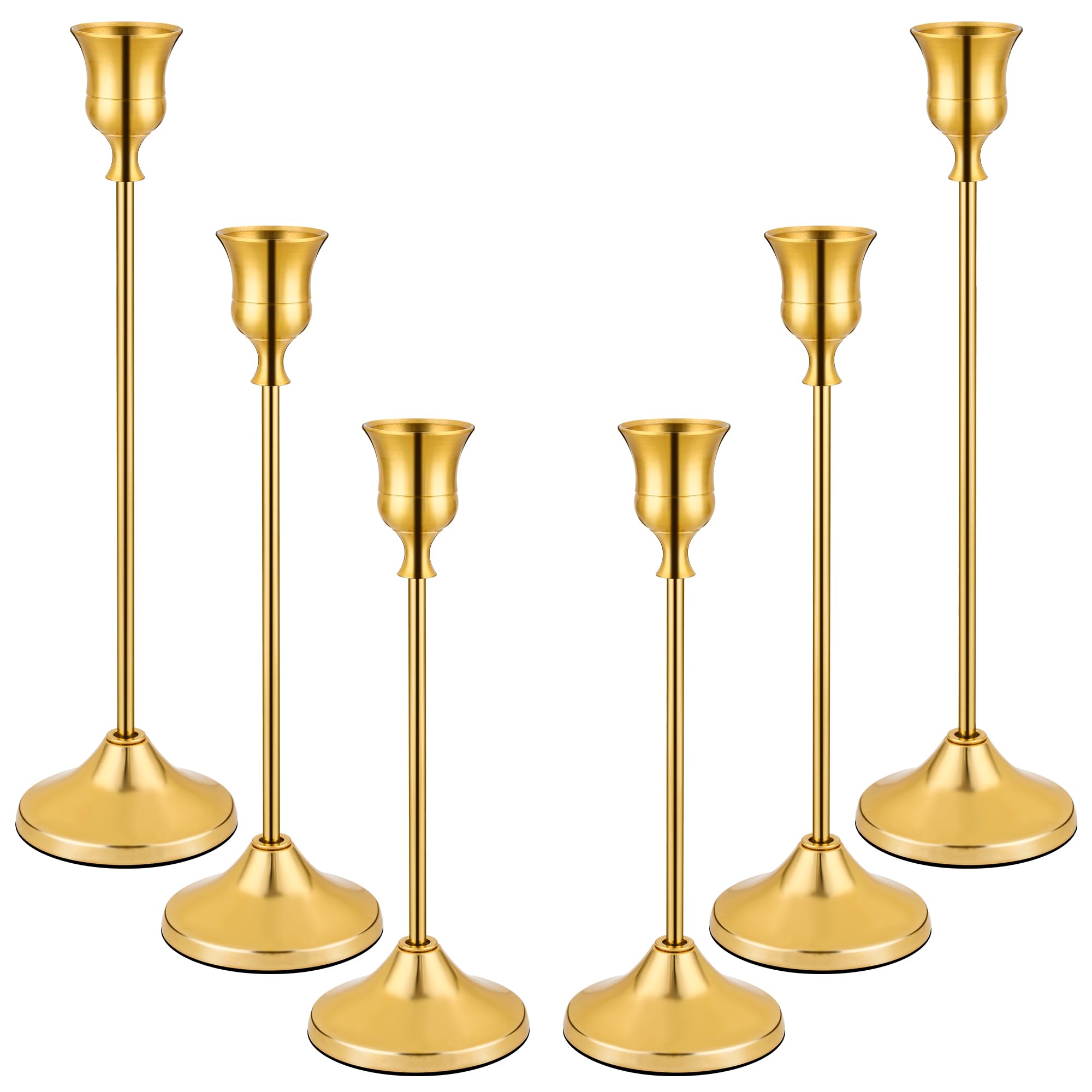 Photo 1 of *** missing 3*** 6PCS Candlestick Holders, Taper Candle Holder for Candlesticks, Metal Taper Candle Holders Glaceful Decor Set for Wedding Centerpieces, Christmas, Birthday Party, Holiday Dinning Table Décor